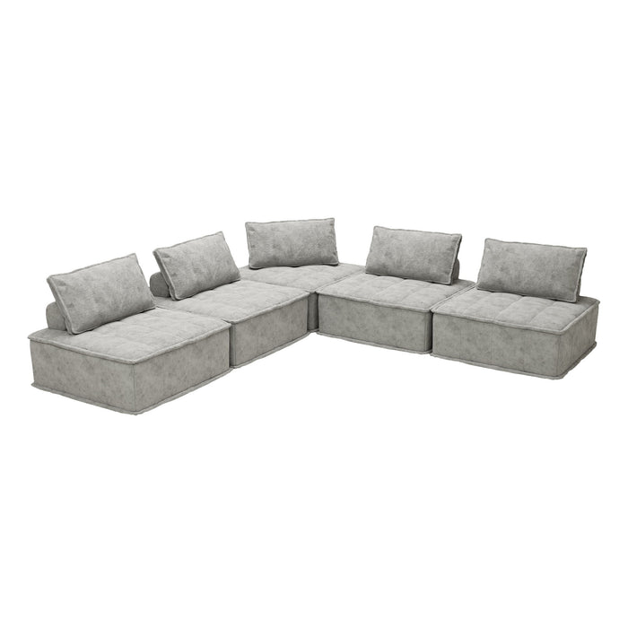 Luxury L-Shaped Modular Sofa With Hidden Legs, Adjustable Cushions, And Spring Seats - Perfect For Modern Living Room