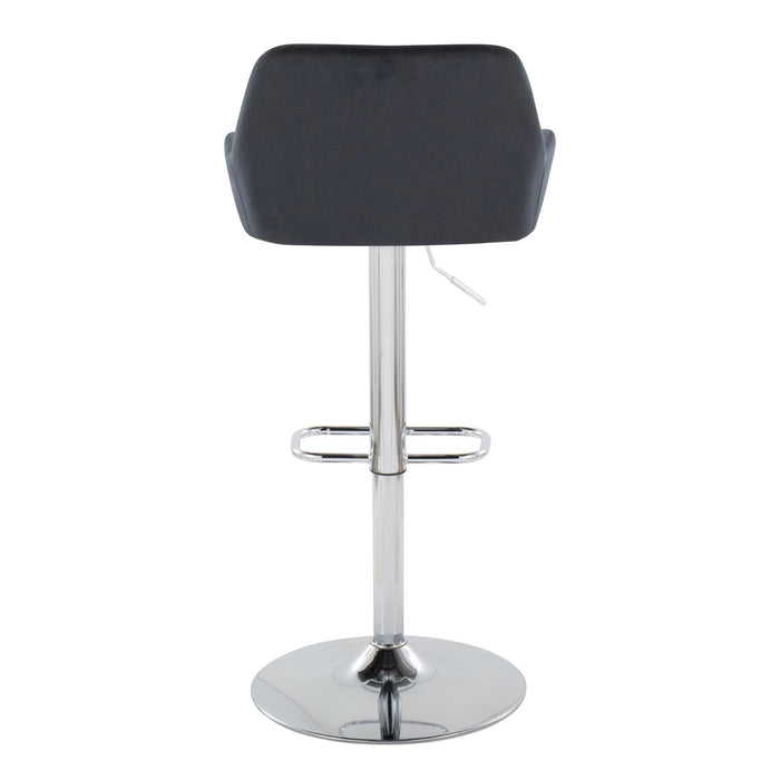 Daniella - Contemporary Adjustable Barstool With Swivel With Rounded Rectangle Footrest (Set of 2)