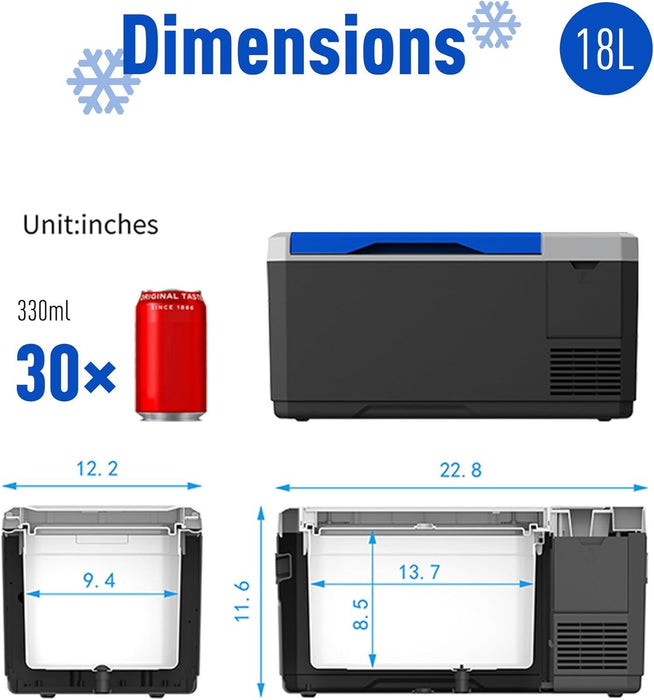 Portable Refrigerator, Car Freezer With App Control, 12V, 45W Low Noice Cooler For Rv, Boat