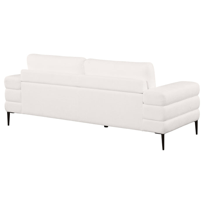 Jessel - Chenille Upholstered Track Arm Sofa - Ivory