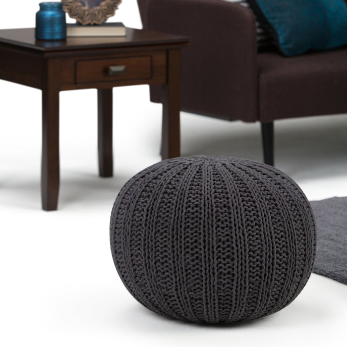 Shelby - Hand Knit Round Pouf