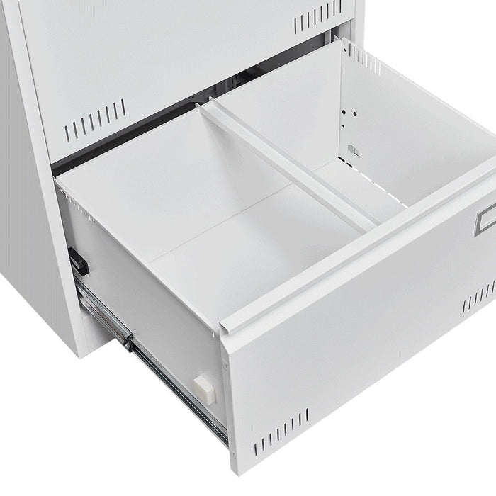 2 Drawer Metal Lateral File Cabinet With Lock, Office Vertical Files Cabinet For Home Office