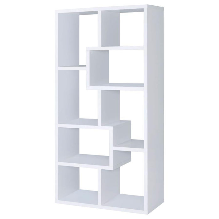 Theo - 10-Shelf Geometric Bookcase