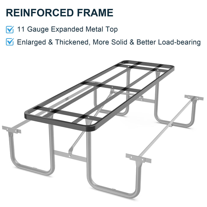 Expanded Metal Rectangular Picnic Table