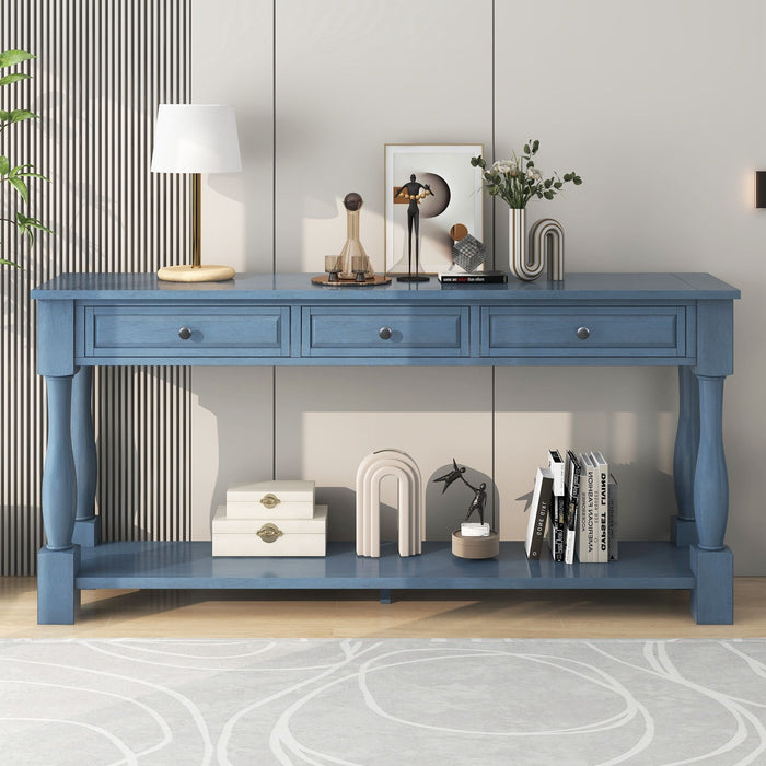 Console Table Long Console Table With Drawers And Shelf For Entryway, Hallway, Living Room