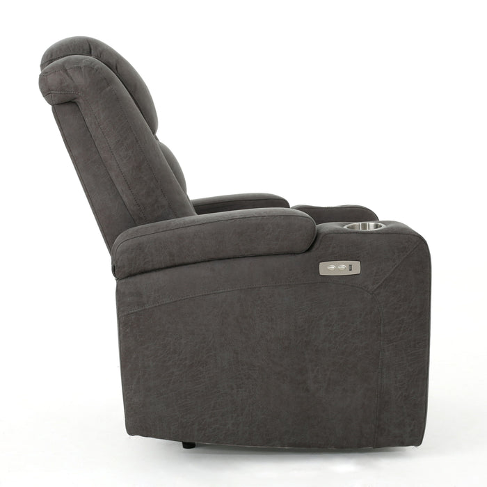 Wide Power Standard Recliner Chair With Arm Storage With USB