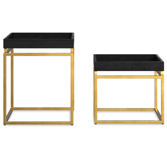 Macy - 2 Pc Nesting Table - Black, Gold