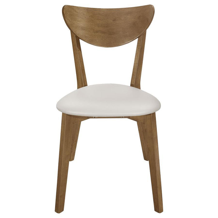 Kersey - Dining Side Chairs With Curved Backs (Set of 2) - Beige And Chestnut