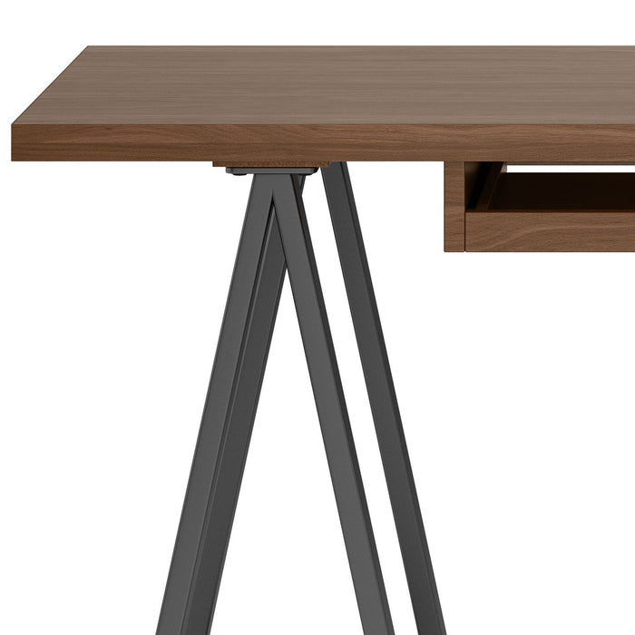 Sawhorse - Solid Walnut Veneer and Metal Desk - Walnut