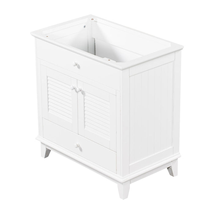 Bathroom Vanity Base Without Sink, Bathroom Cabinet With Two Doors And One Drawer - White