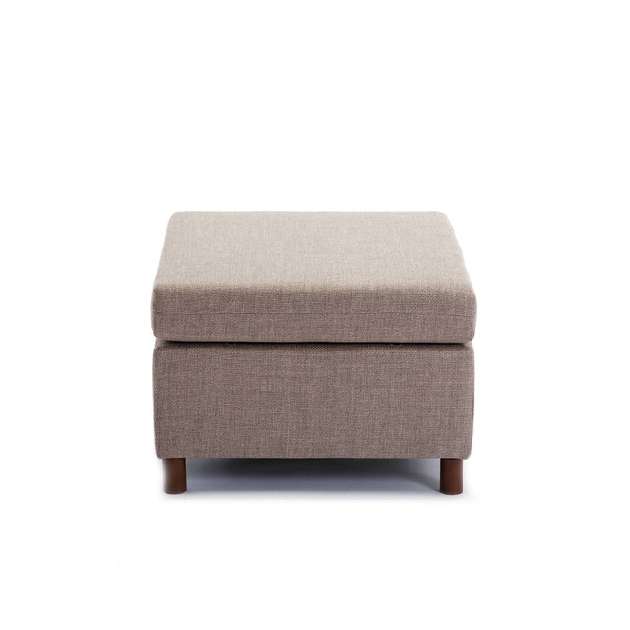 Single Seat Module Sofa Sectional Couch With Armrest With 1 Ottoman, Cushion Covers Non-Removable And Non-Washable