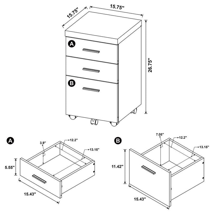 Skeena - 3-Drawer Mobile Office Cabinet