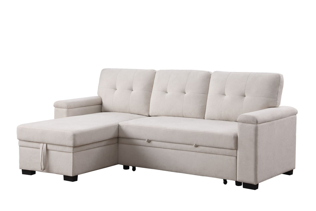 Lucca II  - 84.5"W Reversible Sleeper Sectional Sofa with Storage Chaise