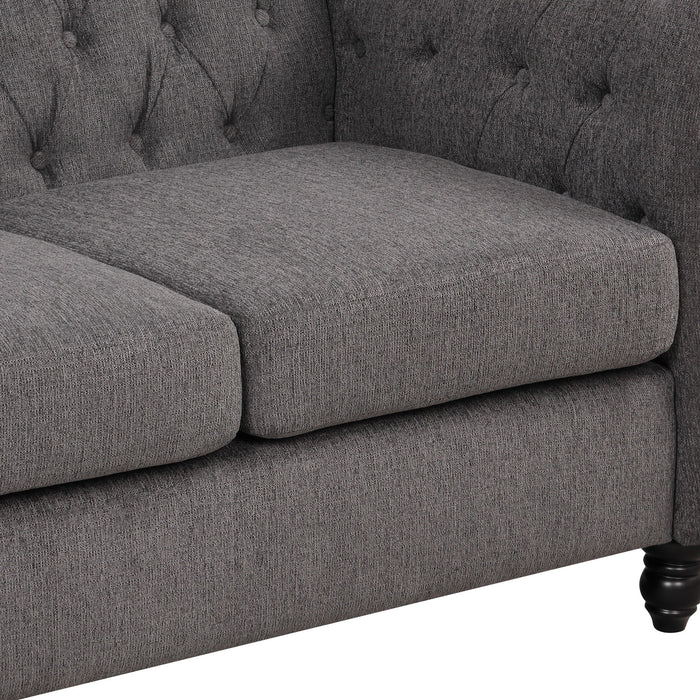 Modern Sofa Dutch Plush Upholstered Sofa, Solid Wood Legs, Buttoned Tufted Backrest