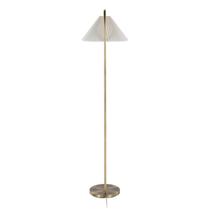 Cassis - Glam / Art Deco Floor Lamp Pleated - Gold / White