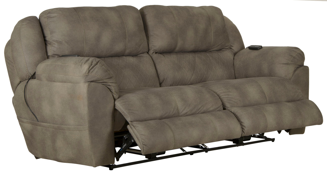 Flynn - Power Lay Flat Reclining Sofa Power Adjustable Headrest & Lumbar and Dual Heat & Massage - Fig