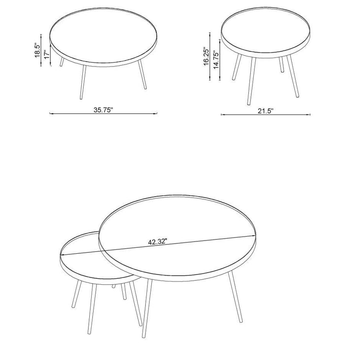 Kaelyn - 2 Piece Mirror Top Nesting Coffee Table