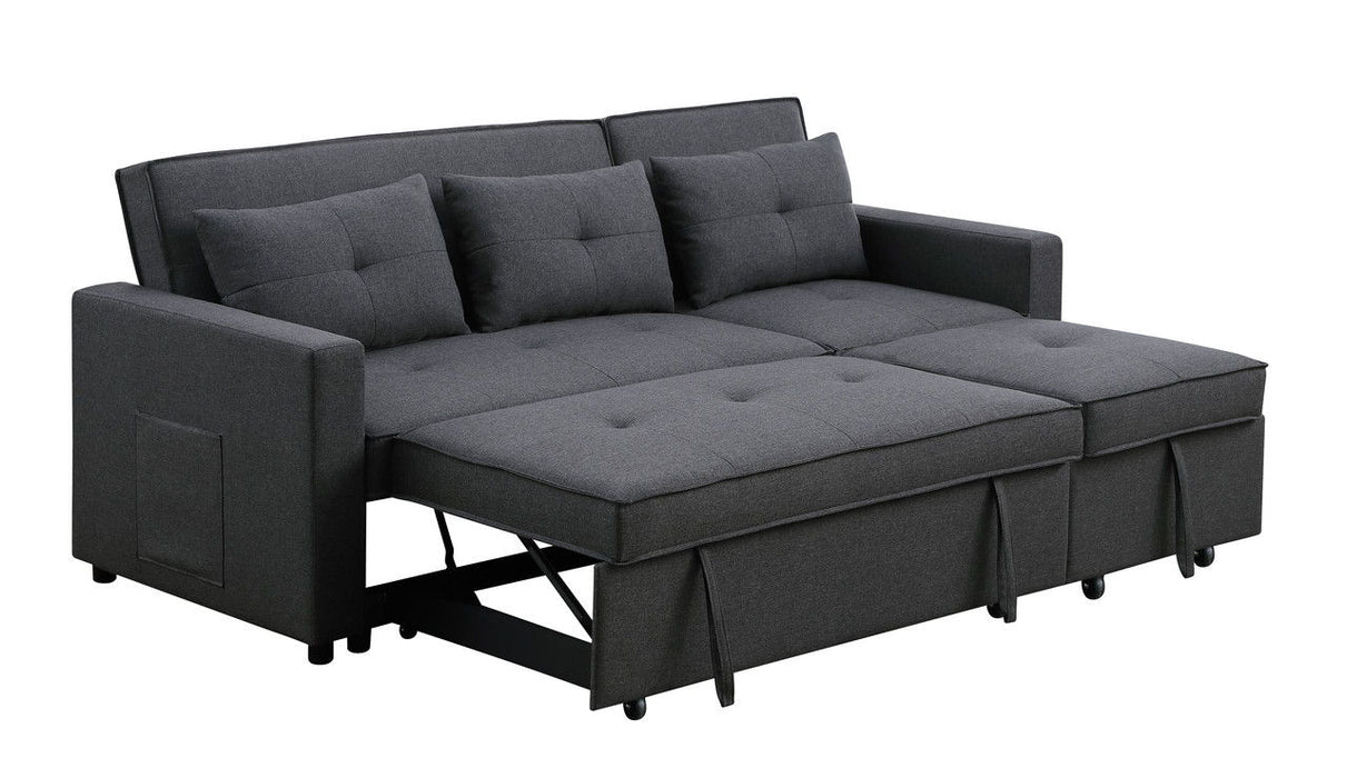 Zoey - Linen Convertible Sleeper Sofa With Side Pocket