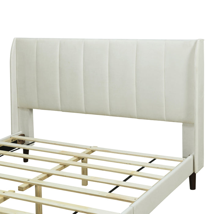 Upholstered Platform Bed, Velvet