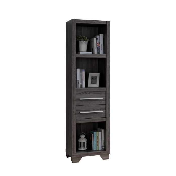 Media Pier, Bookcase Display With Two Drawers