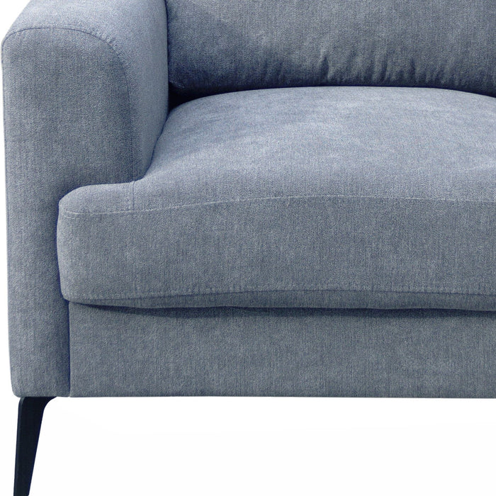 Jackson - Chenille Loveseat With Black Metal Legs