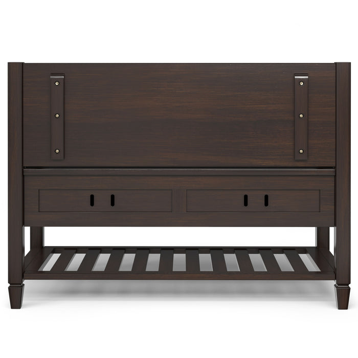 Connaught - Entryway Storage Bench with Shelf - Chestnut Brown