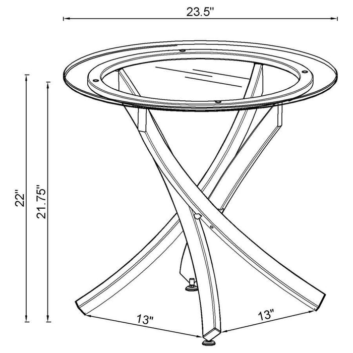 Brooke - Glass Top End Table