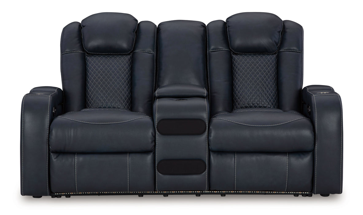 Fyne-dyme - Power Reclining Loveseat With Console/Adj Hdrst