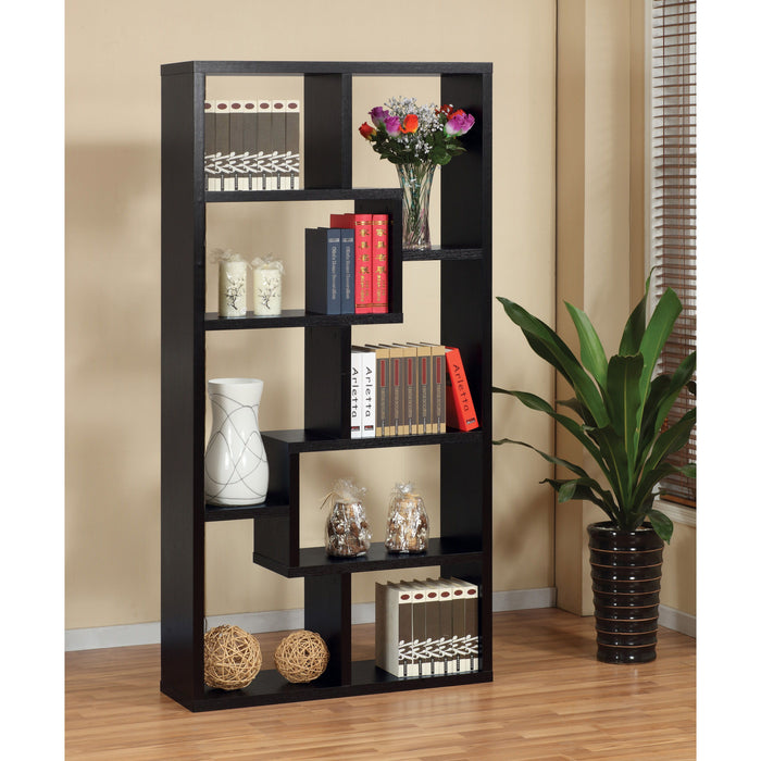 Open Back Display Cabinet, Bookcase Stand With 8 Shelves - Black