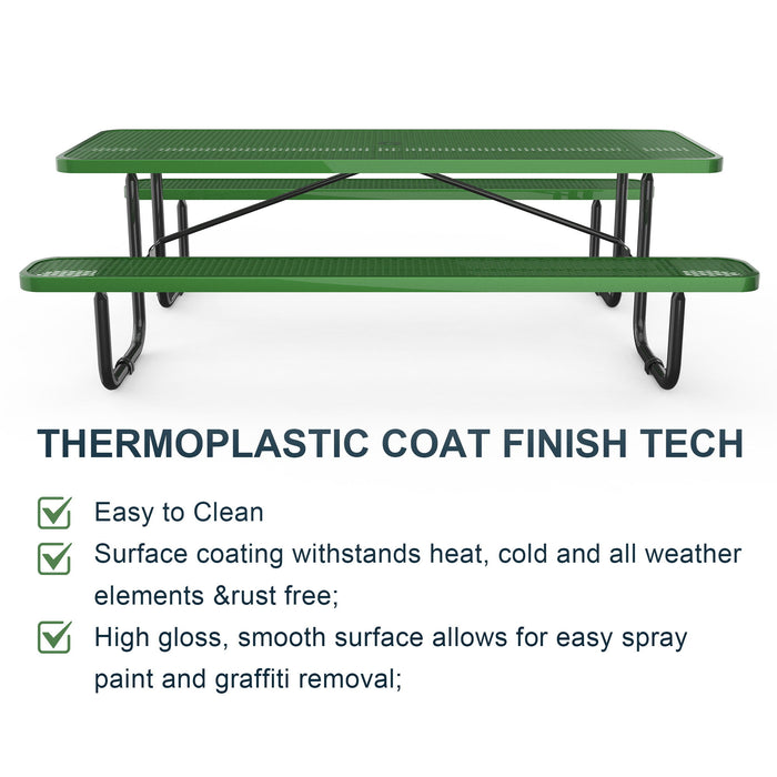 Expanded Metal Rectangular Picnic Table