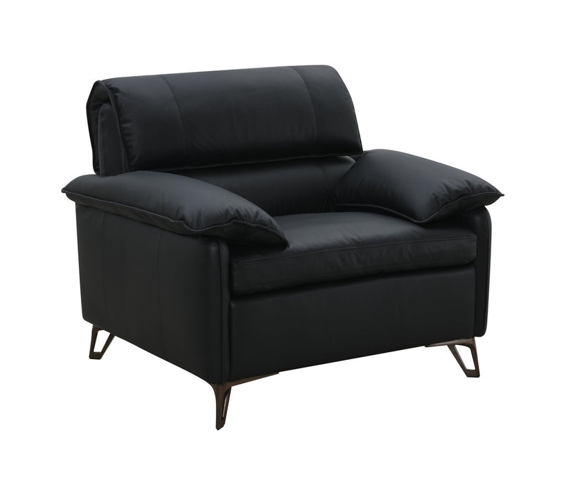 Eilene - Top Grain Leather Chair - Black