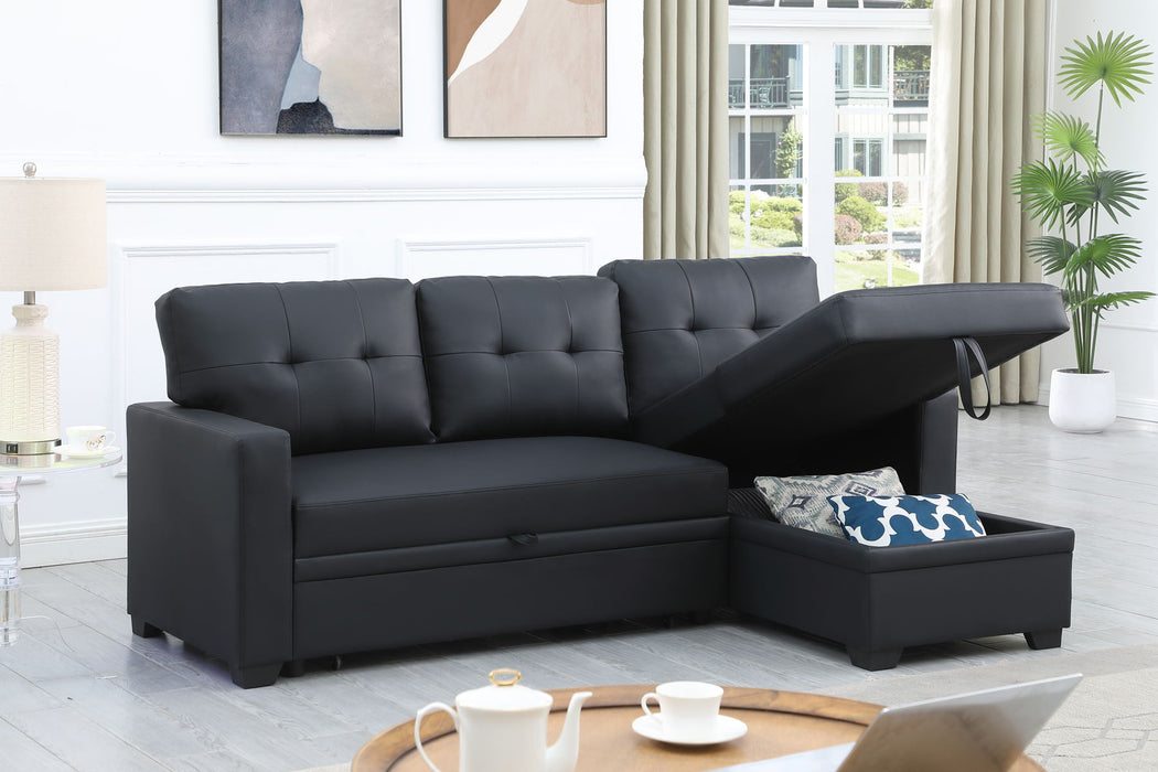 Upholstered Pull Out Sectional Sofa With Chaise