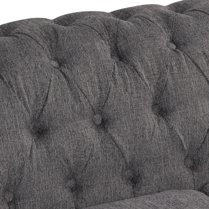 Modern Sofa Dutch Plush Upholstered Sofa, Solid Wood Legs, Buttoned Tufted Backrest