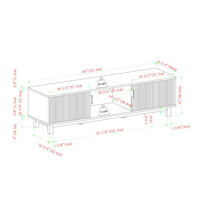 Modern Fluted Door Minimalist TV Stand