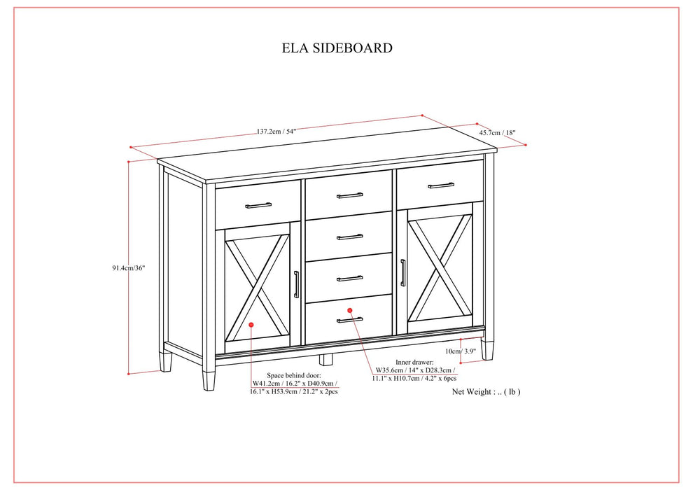 Ela - Sideboard - Smoky Brown