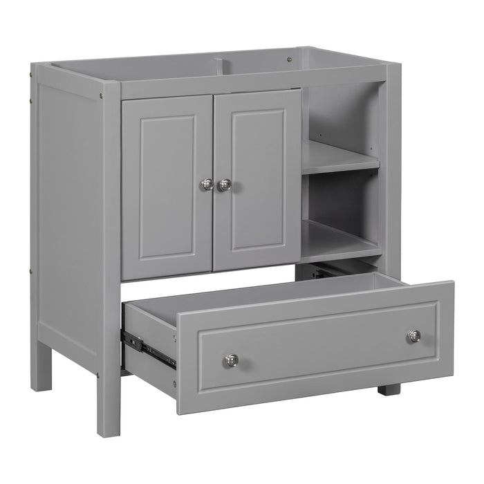 Bathroom Vanity Base Only, Solid Wood Frame, Bathroom Storage Cabinet With Doors And Drawers