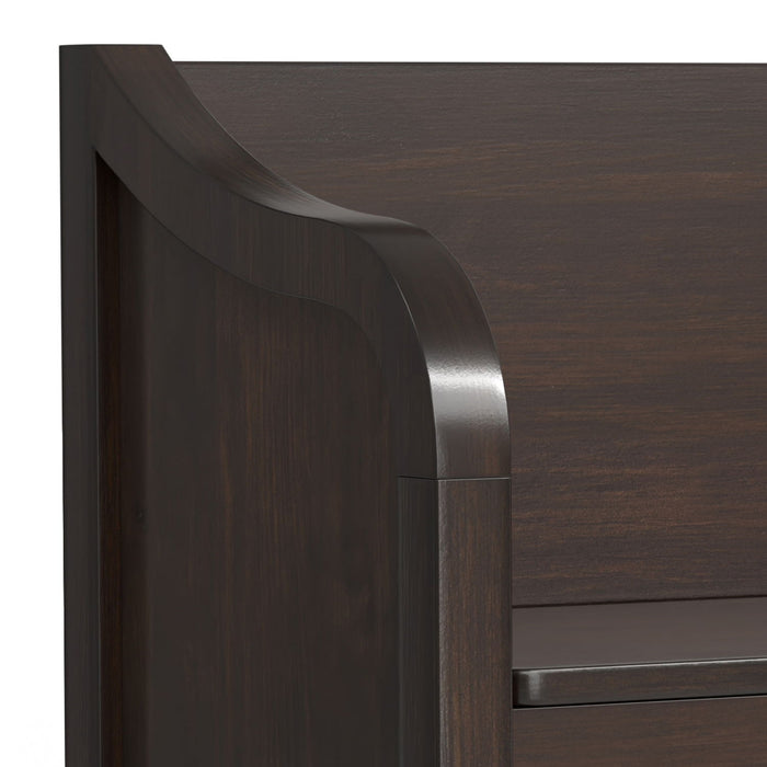 Connaught - Entryway Storage Bench with Shelf - Chestnut Brown