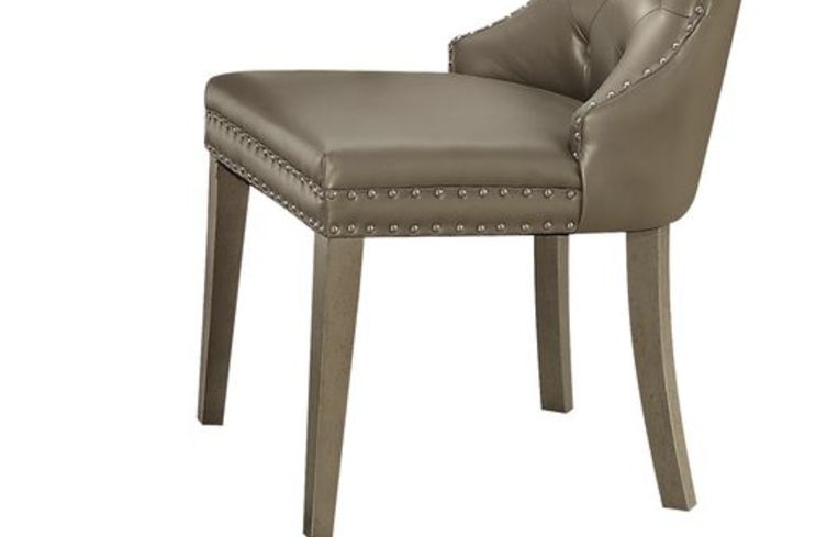 Kacela - Synthetic Leather Side Chair (Set of 2) - Champagne