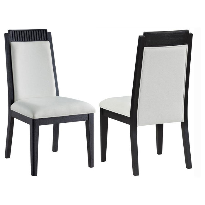 Brookmead - Upholstered Dining Side Chair (Set of 2) - Ivory And Black