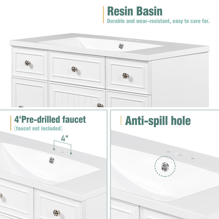 Bathroom Vanity Cabinet With Sink Top Combo Set, Single Sink, Shaker Cabinet With Soft Closing Door And Drawer