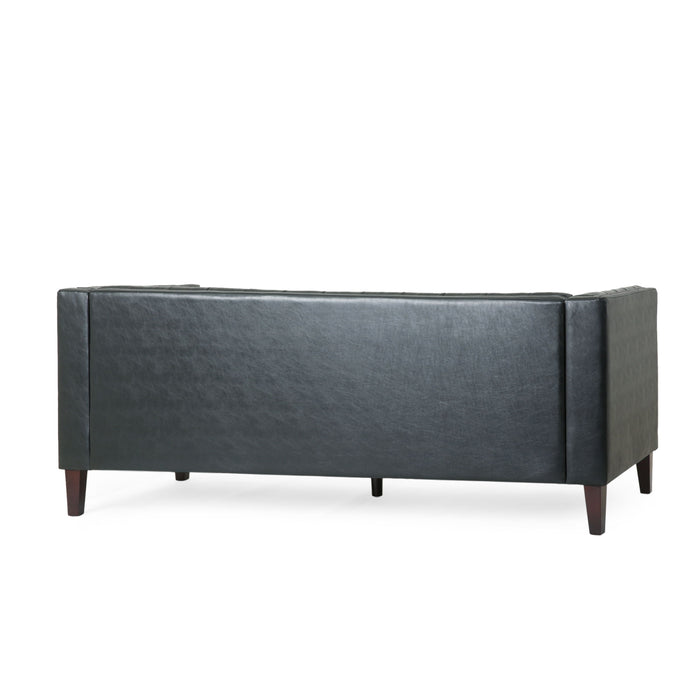 Comfy 3 Seat Sofa With Tufted Back, Modern For Living Room