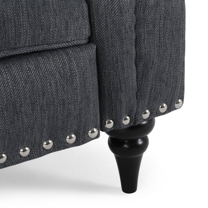 Classic Style Fabric Push Back Chair - Charcoal