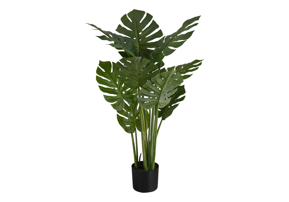 45" Tall, Artificial Plant, Monstera Tree, Indoor, Faux, Fake, Floor, Greenery, Potted, Real Touch, Decorative - Green / Black