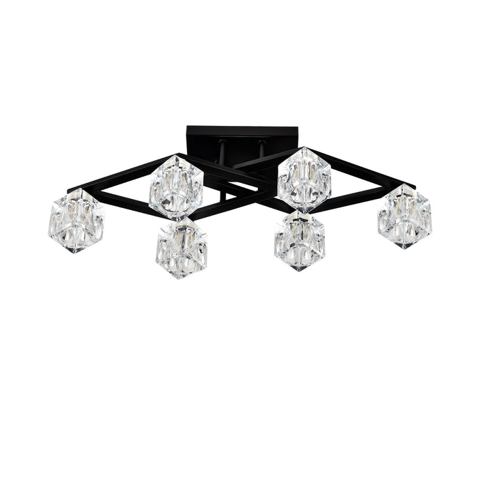 6 Light Crystal Ceiling Light For Dining Room, Modern Ceiling Lamp With Light Fixture For Entryway, Lobby, Kitchen, Bedroom, Living Room, Conference Room, (6*G9 Bulbs Included)