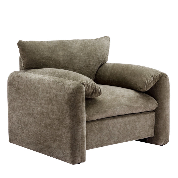 Modern Style Chenille Oversized Armchair Accent Chair Single Sofa Lounge Chair For Living Room, Bedroom