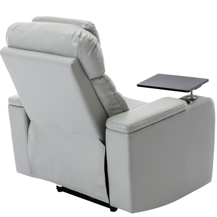 Power Motion Recliner With USB Charging Port And Hidden Arm Storage, Home Theater Seating With Convenient Cup Holder Design, And Stereo