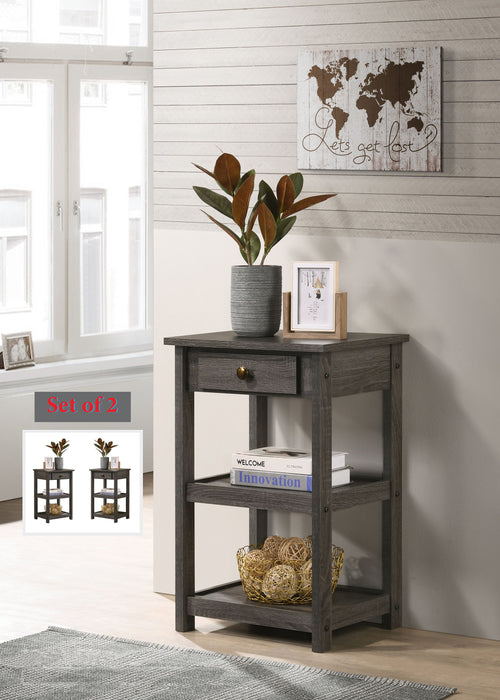 Arine - 18.5" Console Table With Drawer And Shelves - Gray