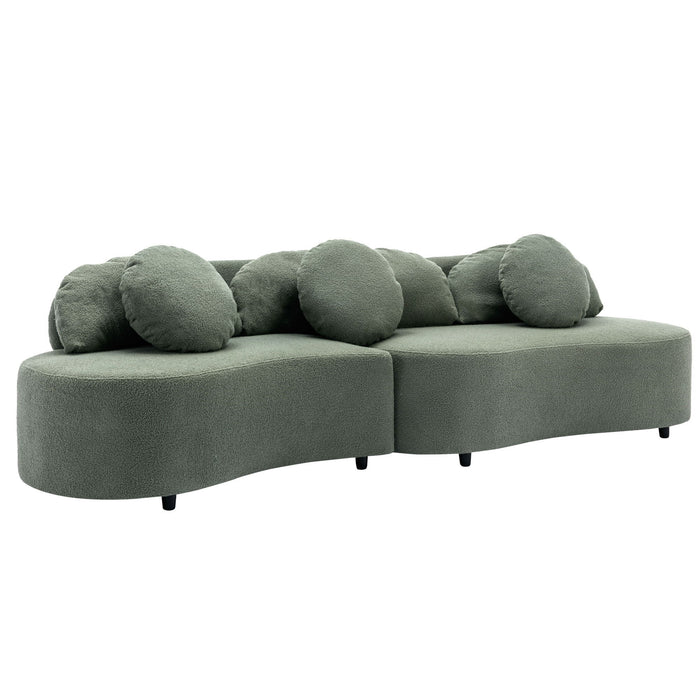 Modern Living Room Sofa Lamb Velvet Upholstered Couch Furniture For Home Or Office