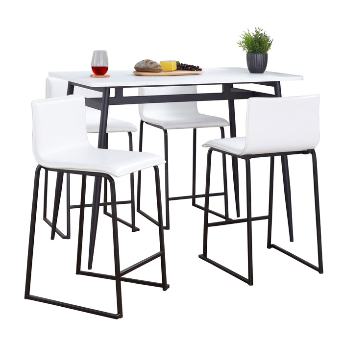 Marcel Mara - 5 Piece Upholsted, Contemporary Counter Height Dining Set