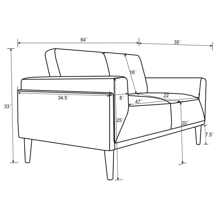 Rilynn - Upholstered Track Arm Loveseat